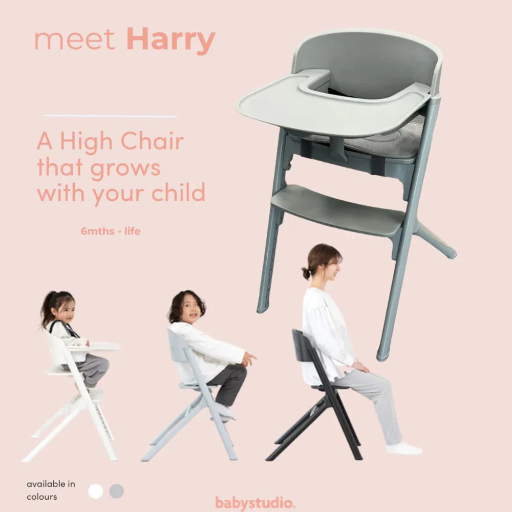 Babystudio Harry Adjustable 3-in-1 Highchair - White - Image 4