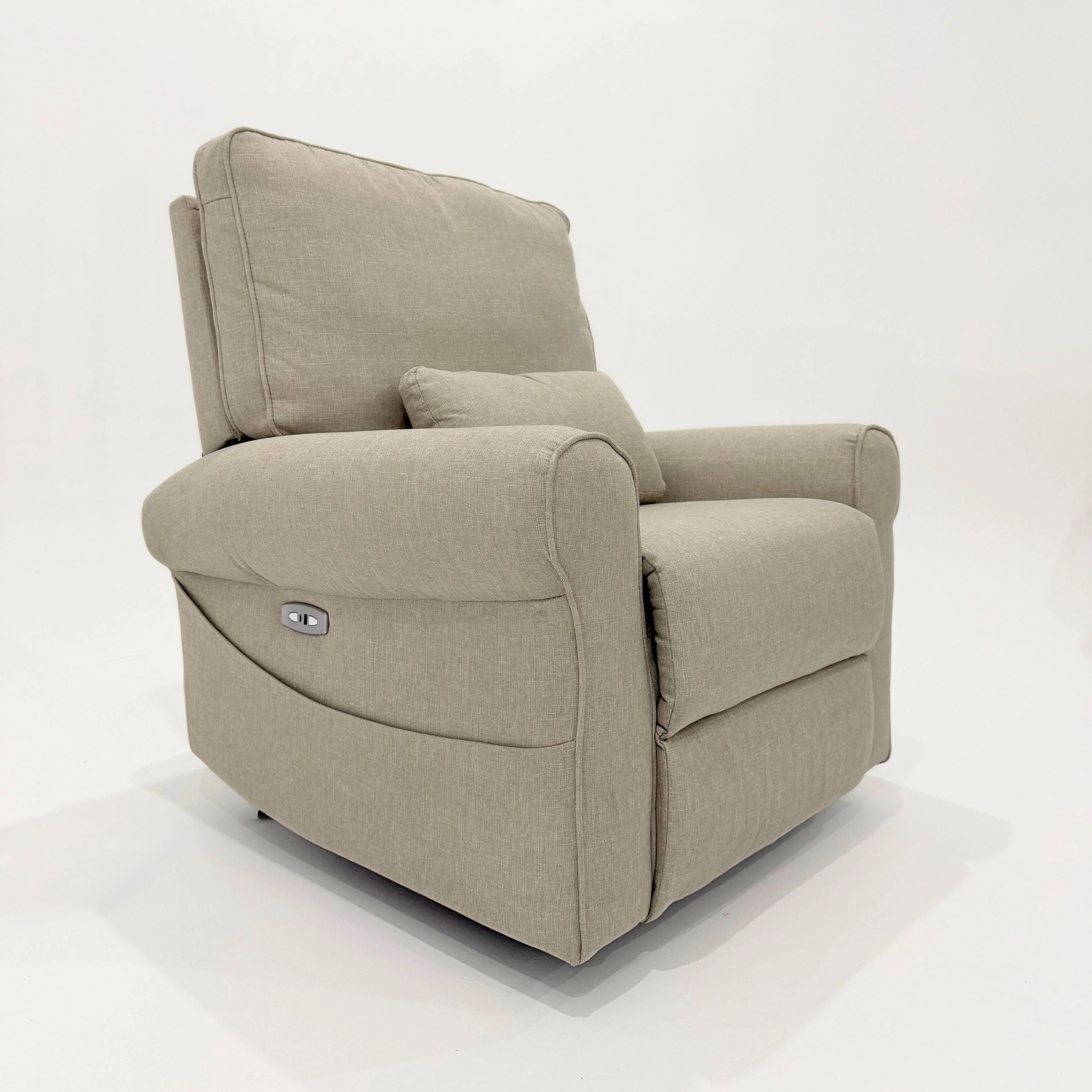Electric Nursery Glider Recliner Chair - Linen Nursing & Feeding Chair - Oatmeal - Image 9