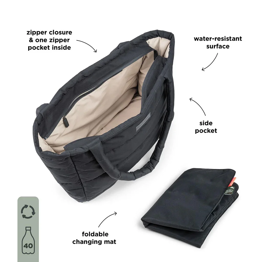 Done by Deer Quilted Changing Tote Black - Image 8