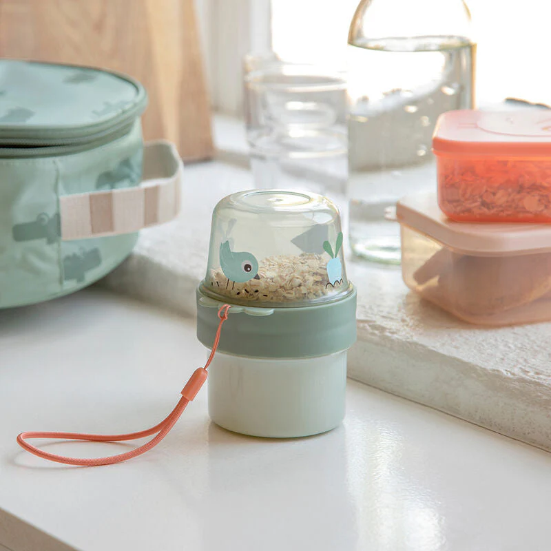 Done By Deer To Go 2-way Snack Container Birdee Green - Image 5