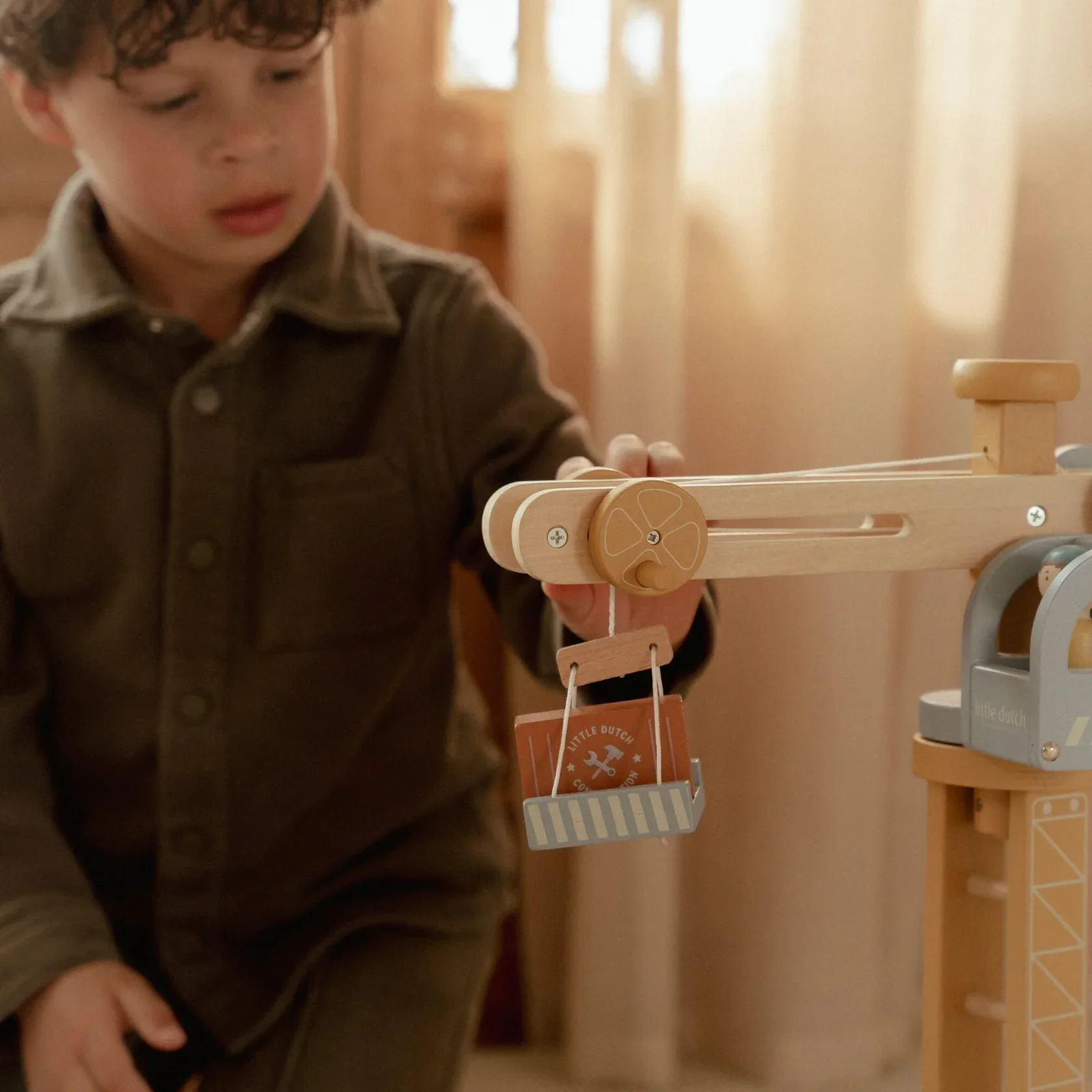 Little  Dutch Wooden Crane and Train Track Set - Image 12