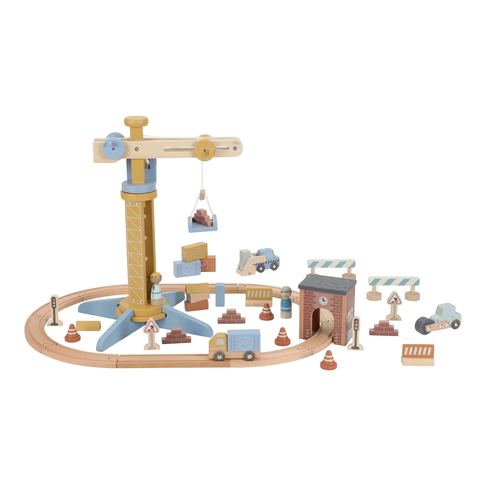 Little  Dutch Wooden Crane and Train Track Set - Image 3