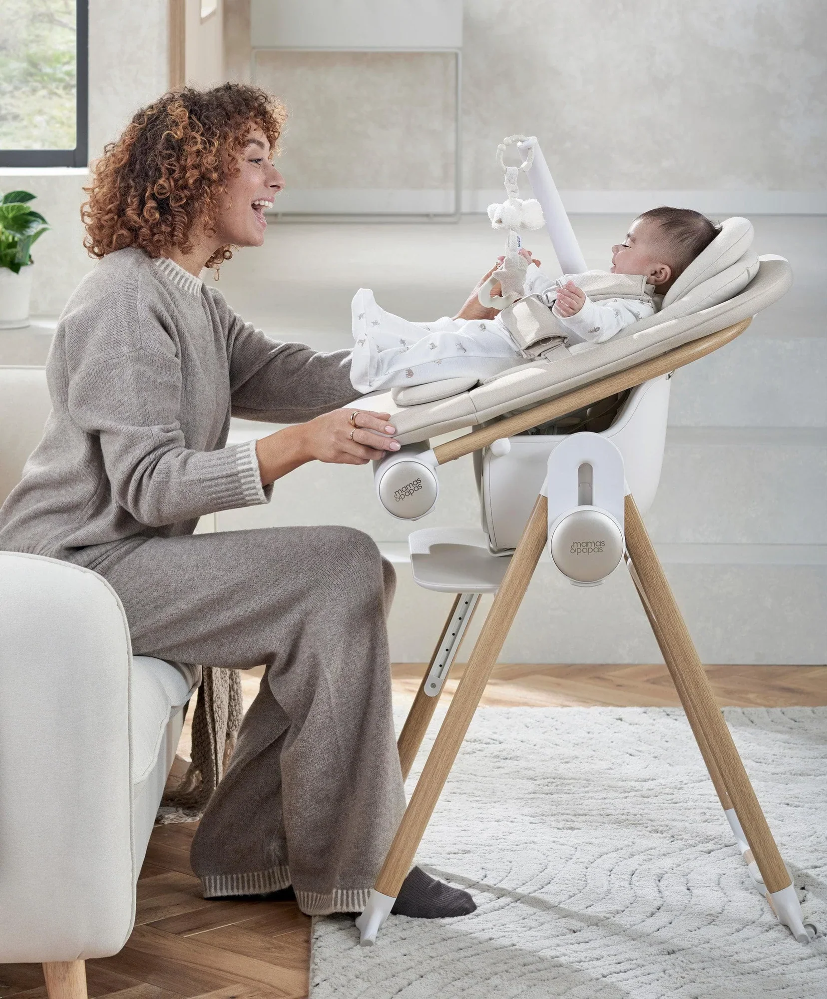 Mamas & Papas Eno Highchair, Bouncer & Cushion Complete Bundle - Cashmere - Image 12
