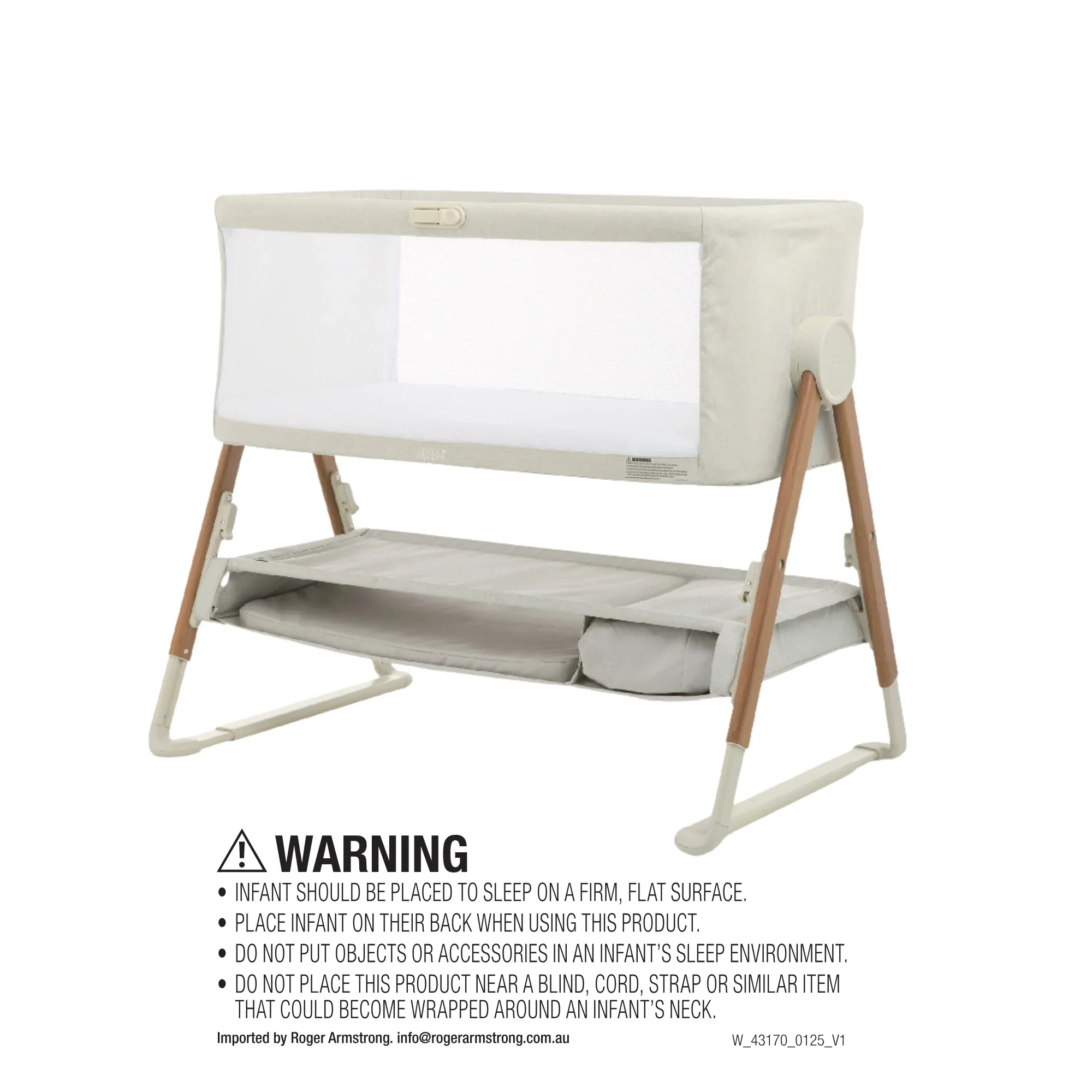Mamas & Papas Lua Bedside Crib V2 - Fawn - Image 4