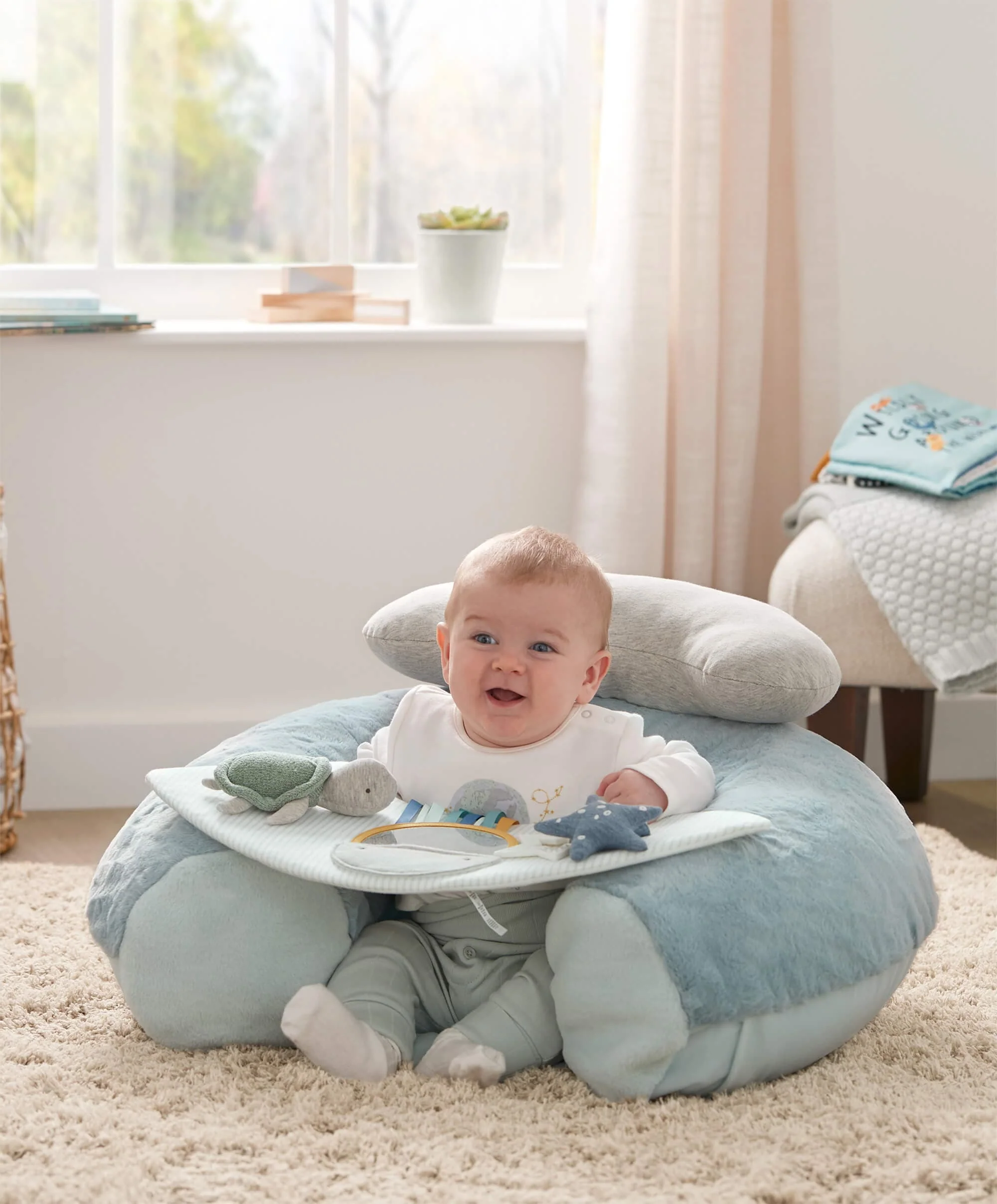 Mamas & Papas Sit & Play Floor Seat - Welcome to the World Blue - Image 4