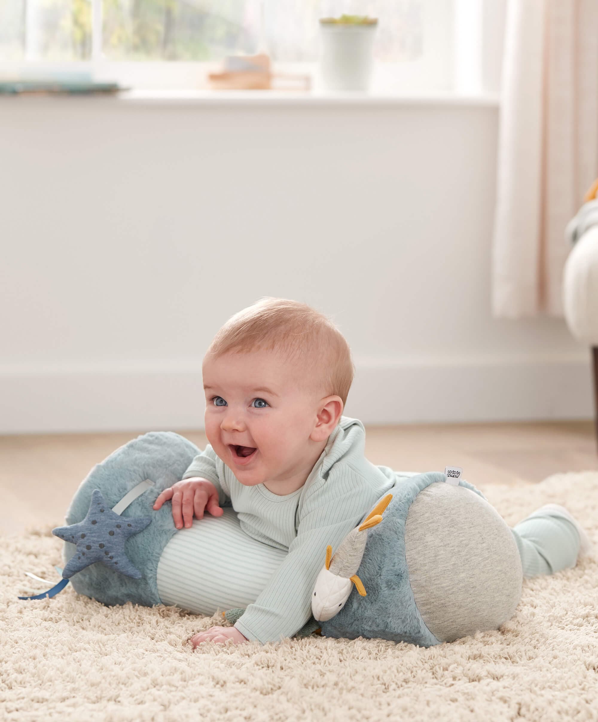 Mamas & Papas Tummy Time Roll - Welcome to the World Blue - Image 3