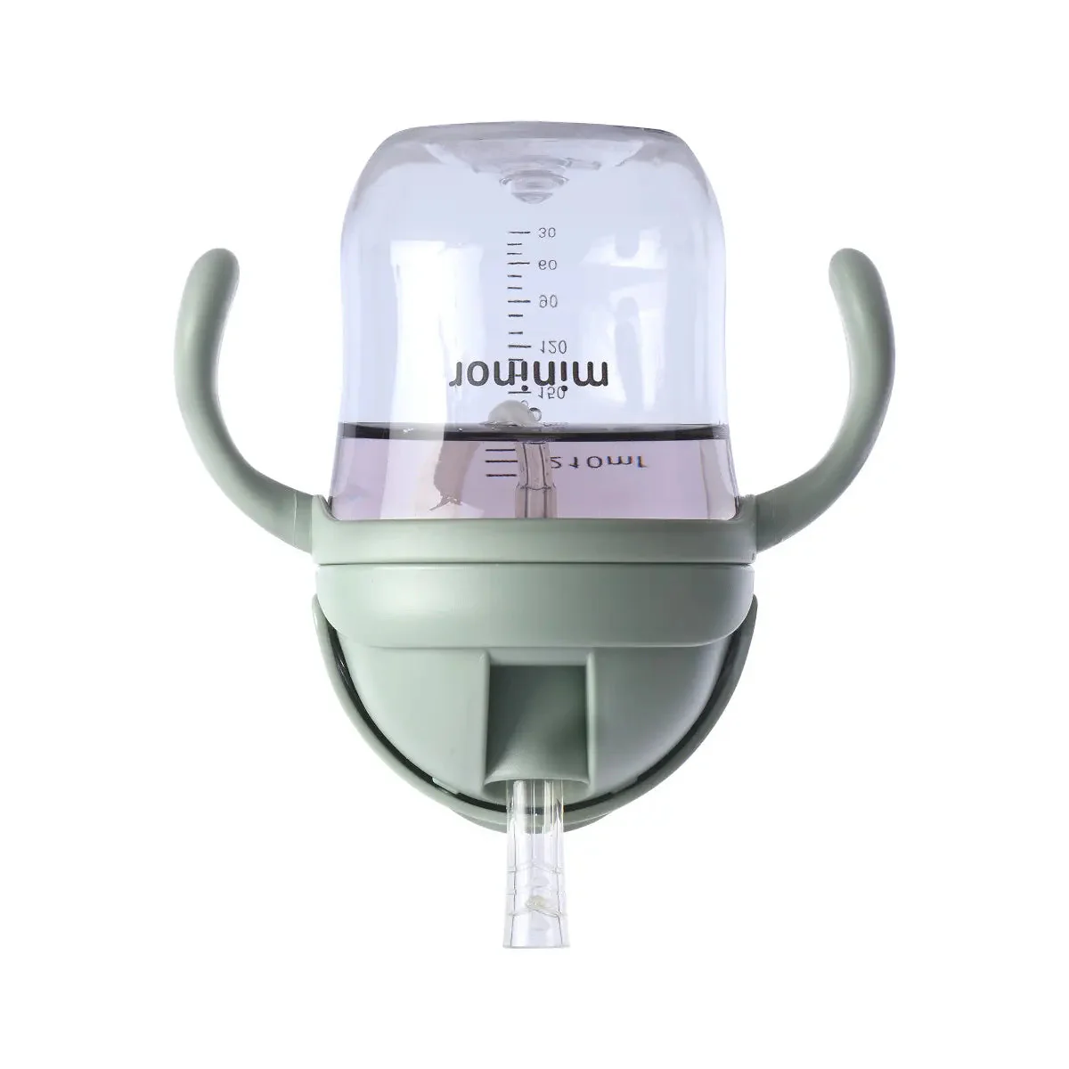 Mininor Straw Bottle Tritan 220ml – Willow Green - Image 3