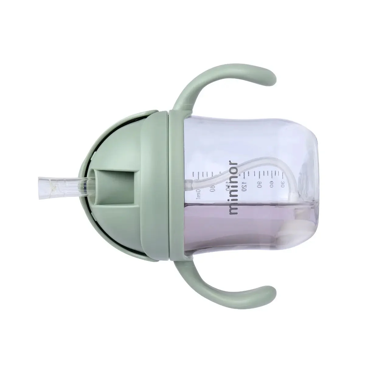 Mininor Straw Bottle Tritan 220ml – Willow Green - Image 4