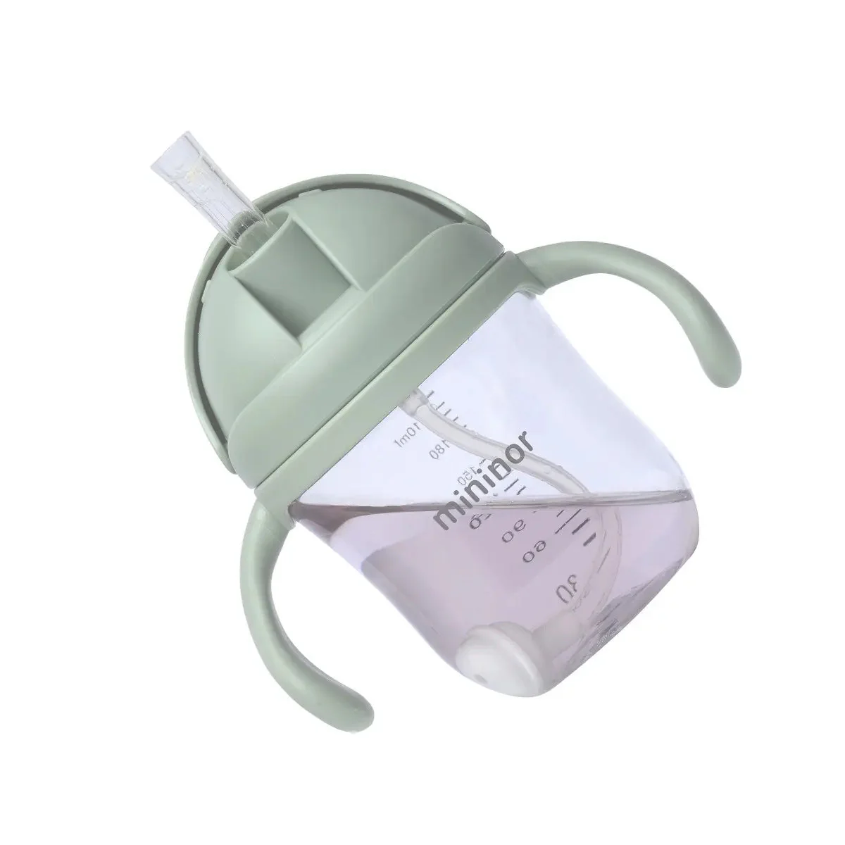 Mininor Straw Bottle Tritan 220ml – Willow Green - Image 5