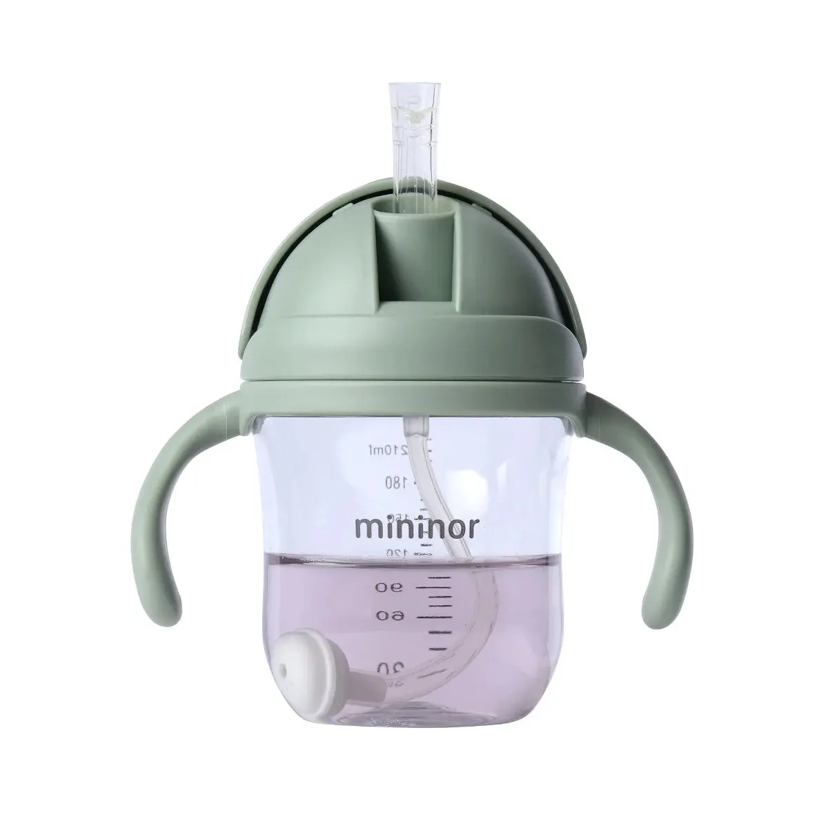 Mininor Straw Bottle Tritan 220ml – Willow Green - Image 6