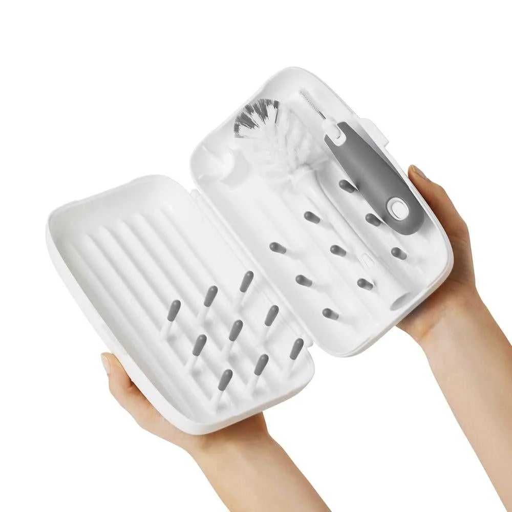 OXO TOT On-The-Go Drying Rack & Bottle Brush - Gray - Image 3