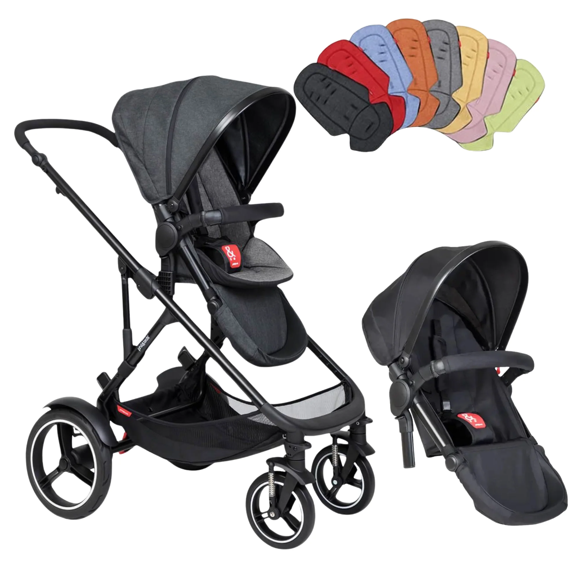 Phil&Teds Voyager modular 4-wheeler DOUBLE Stroller