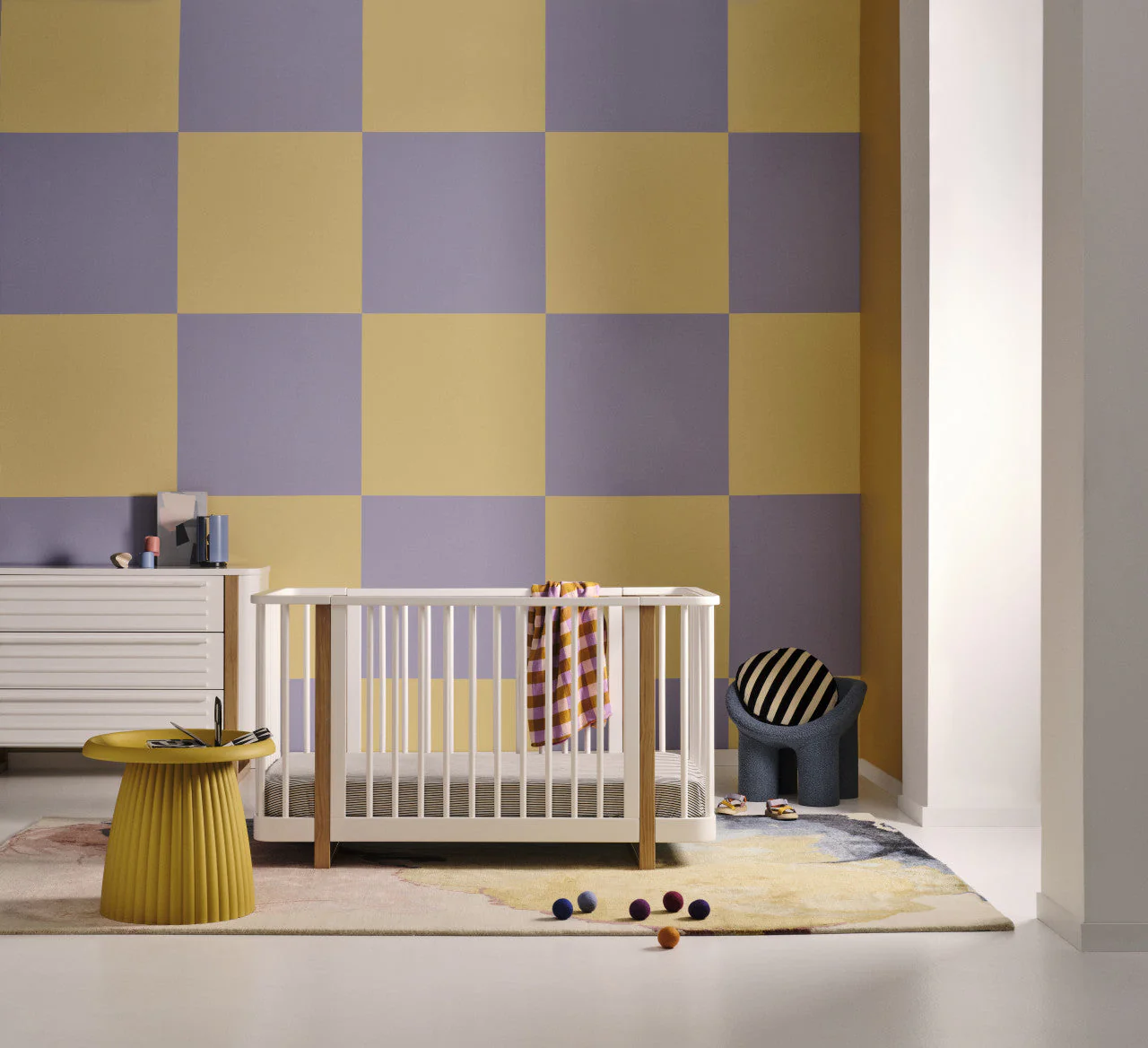 Seena Pisa Cot &  Mattress -White & Sandstone - Image 2