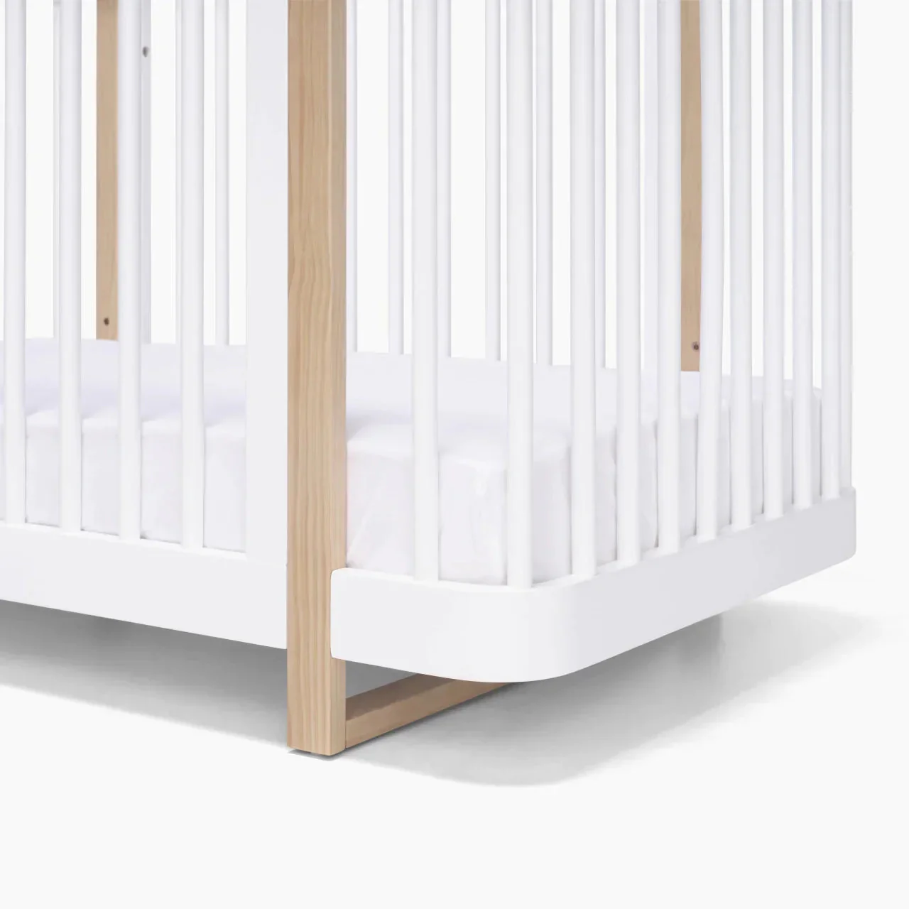 Seena Pisa Cot &  Mattress -White & Sandstone - Image 5