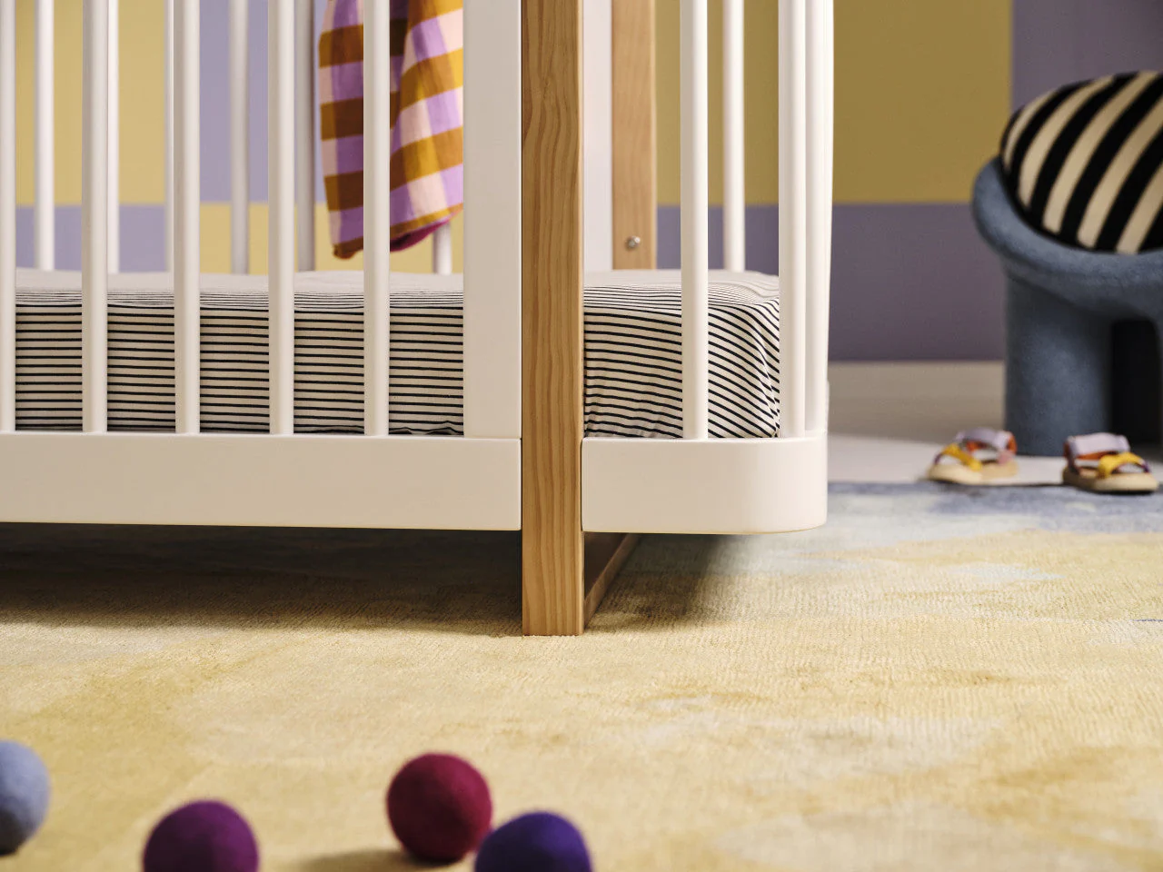 Seena Pisa Cot &  Mattress -White & Sandstone - Image 8
