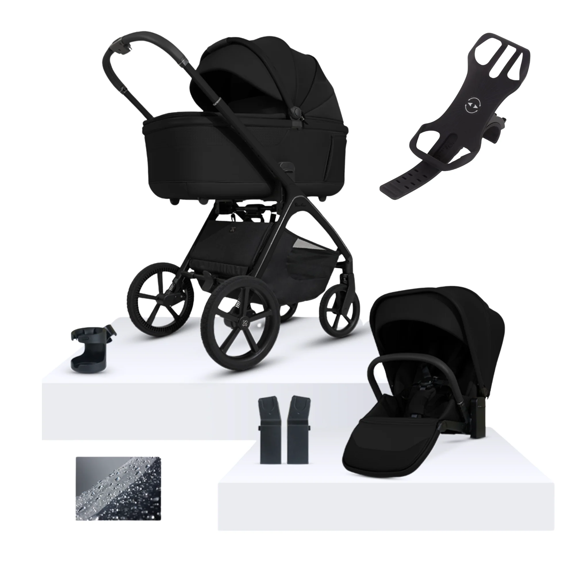 Silvercross Cove Onyx with Carrycot (6 Piece) FREE Phone Holder