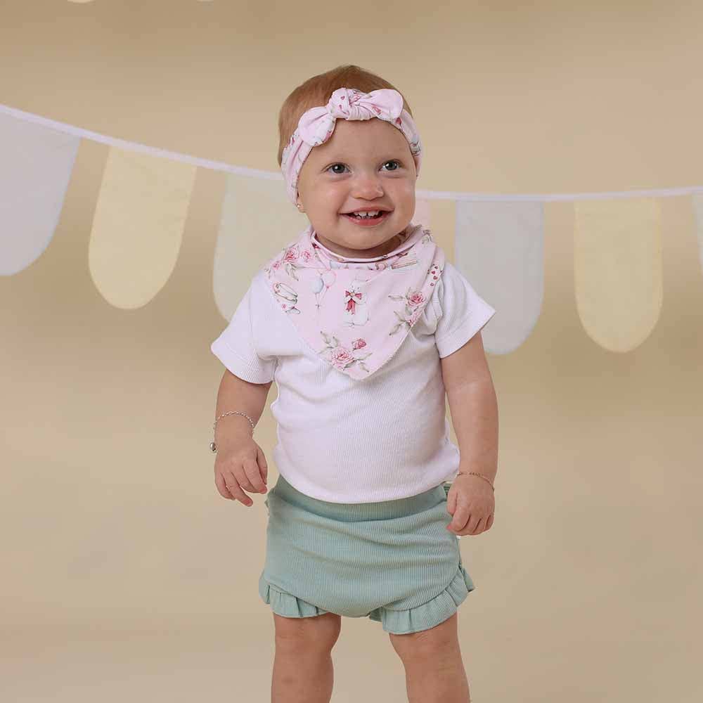 Snuggle Hunny - Alice’s Tea Party Organic Dribble Bib - Image 3