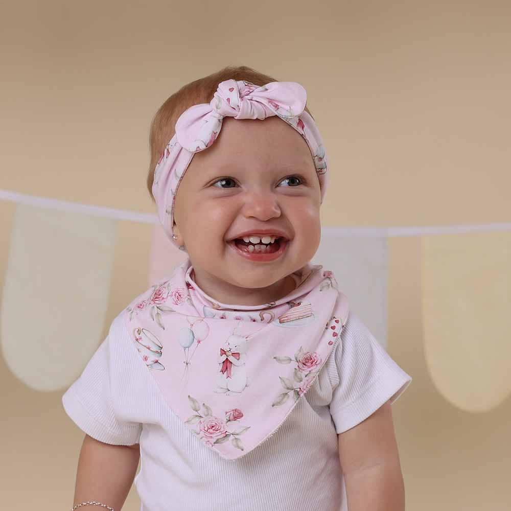Snuggle Hunny - Alice’s Tea Party Organic Dribble Bib - Image 4