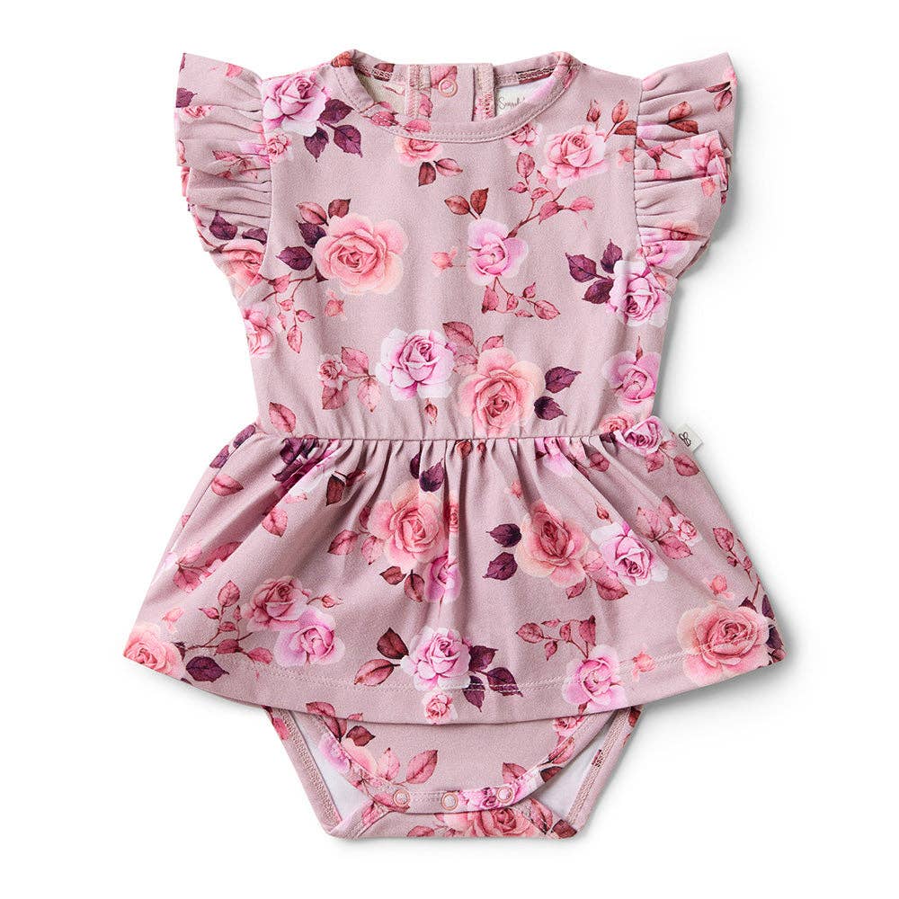 Snuggle Hunny - Blossom Short Sleeve Organic Dress - 6-12 Months (0)