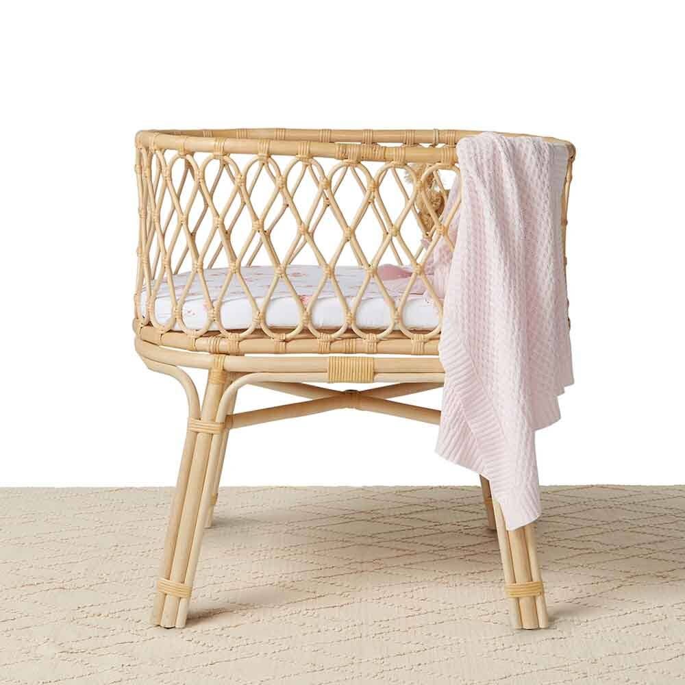 Snuggle Hunny - Blush Pink Diamond Knit Organic Baby Blanket - Image 8
