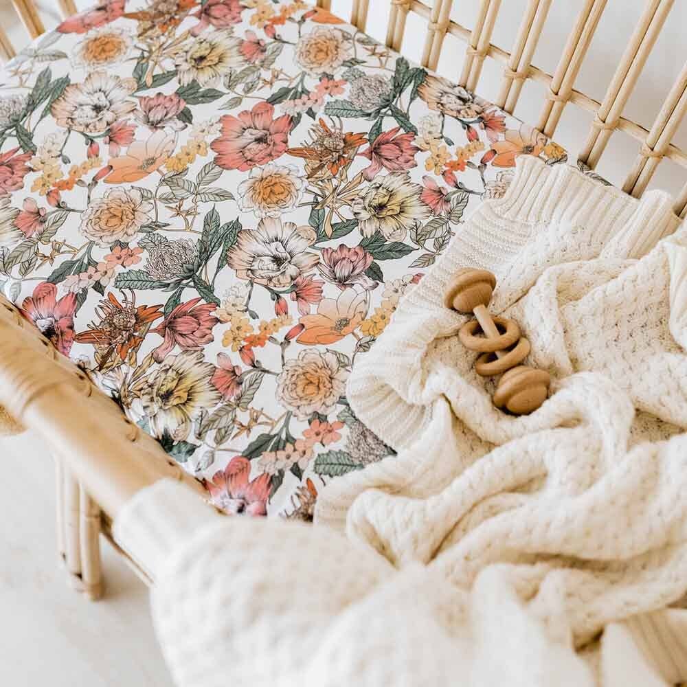 Snuggle Hunny - Cream Diamond Knit Organic Baby Blanket - Image 4