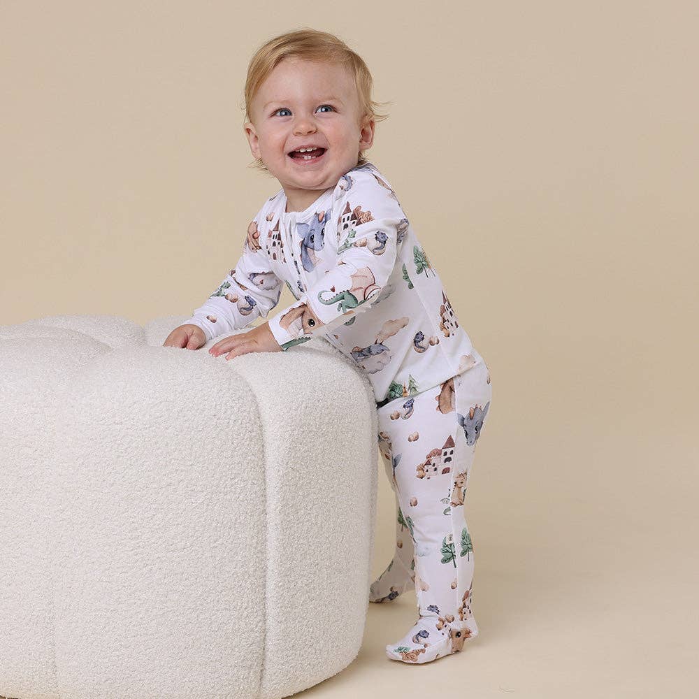 Snuggle Hunny - Dragon Organic Snuggle Sleepsuit Zip Footie - 6-12 Months (0) - Image 3