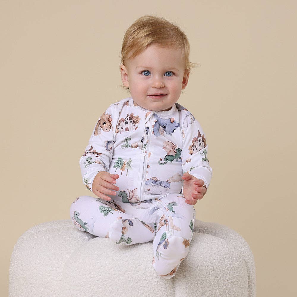 Snuggle Hunny - Dragon Organic Snuggle Sleepsuit Zip Footie - 6-12 Months (0) - Image 6