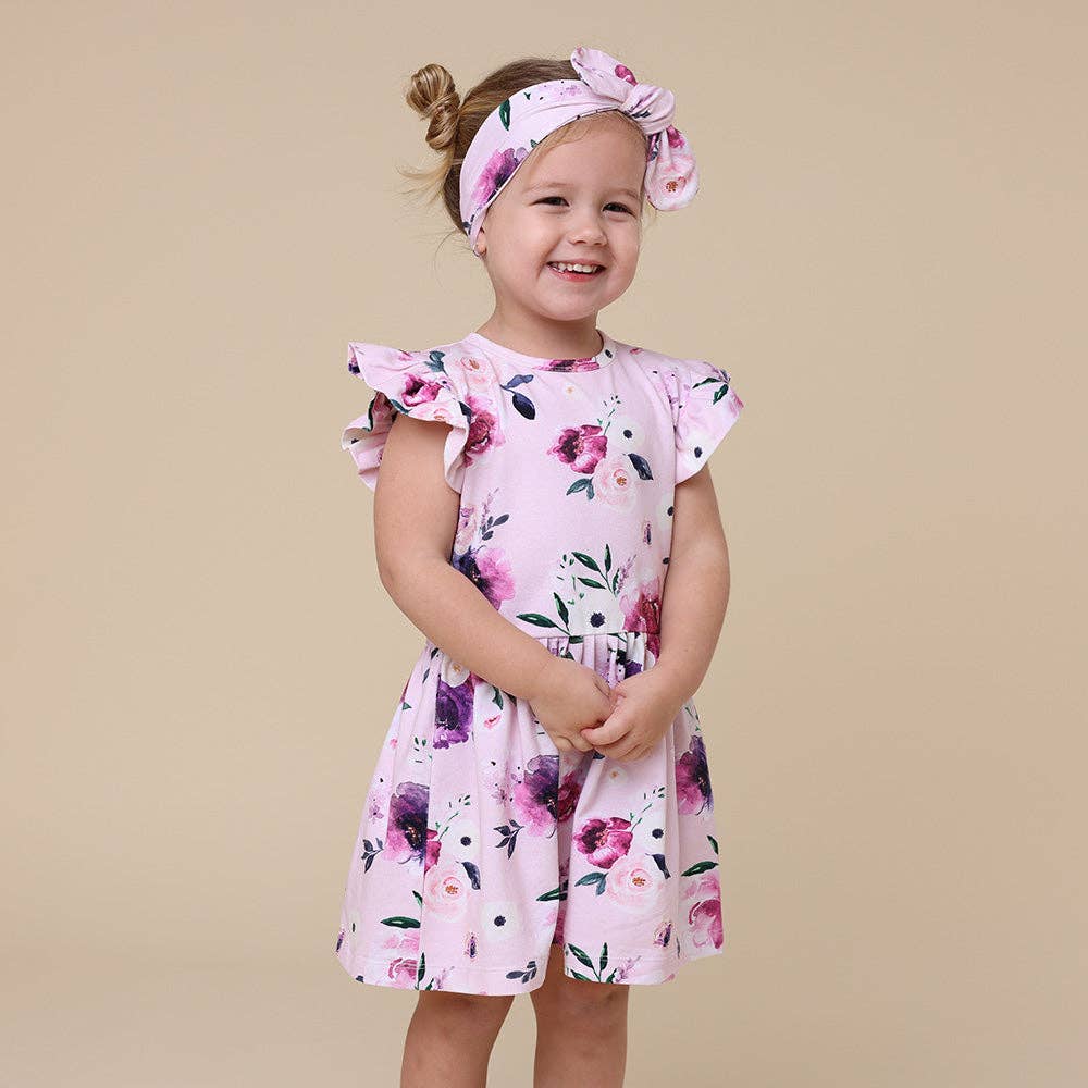Snuggle Hunny - Floral Kiss Short Sleeve Organic Dress - Image 2
