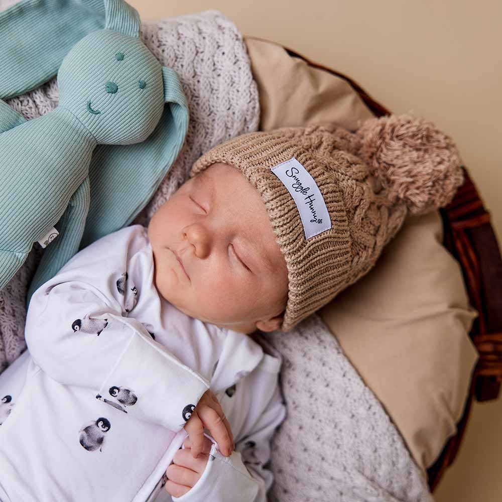 Snuggle Hunny - Hazelnut Organic Baby Knit Beanie - S - Image 3