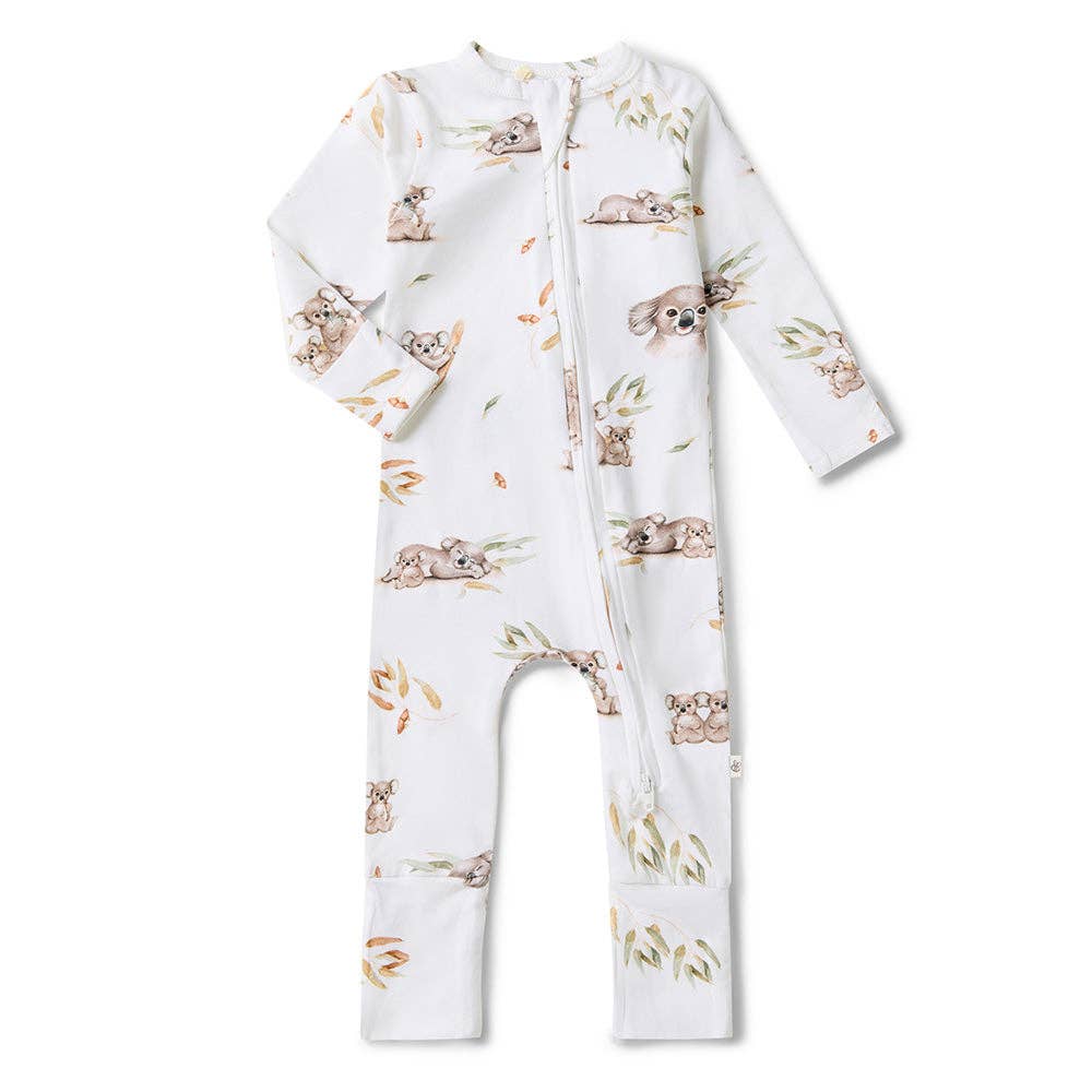 Snuggle Hunny - Koala Organic Snugglesuit Convertible Romper - 6-12 Months (0)