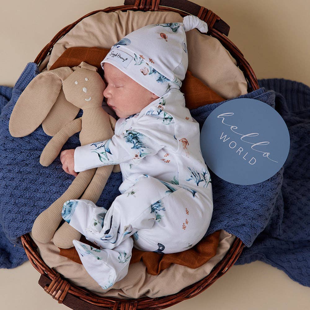 Snuggle Hunny - Ocean Organic Snuggle Sleepsuit Zip Footie - Image 8