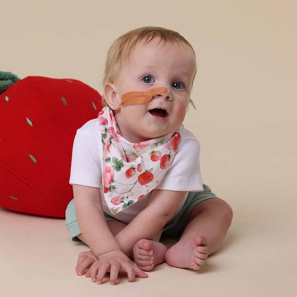 Snuggle Hunny - Strawberry Organic Dribble Bib - Image 2
