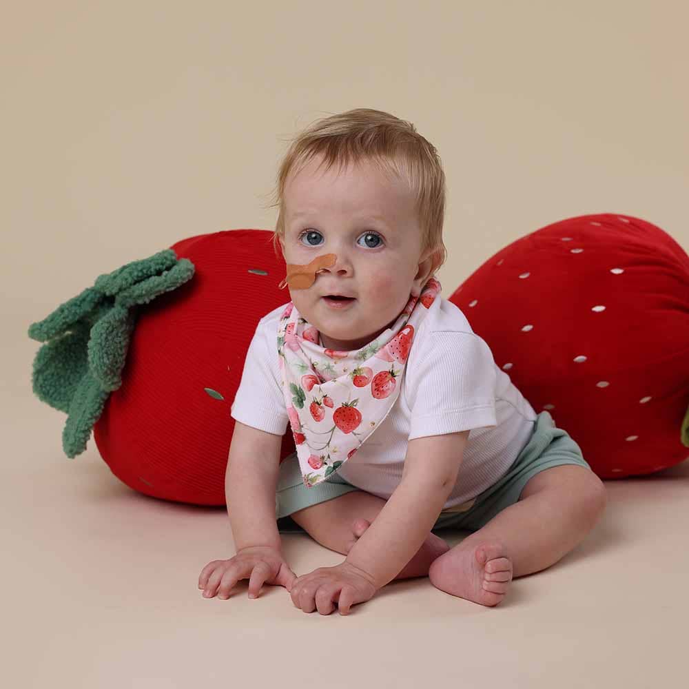 Snuggle Hunny - Strawberry Organic Dribble Bib - Image 3