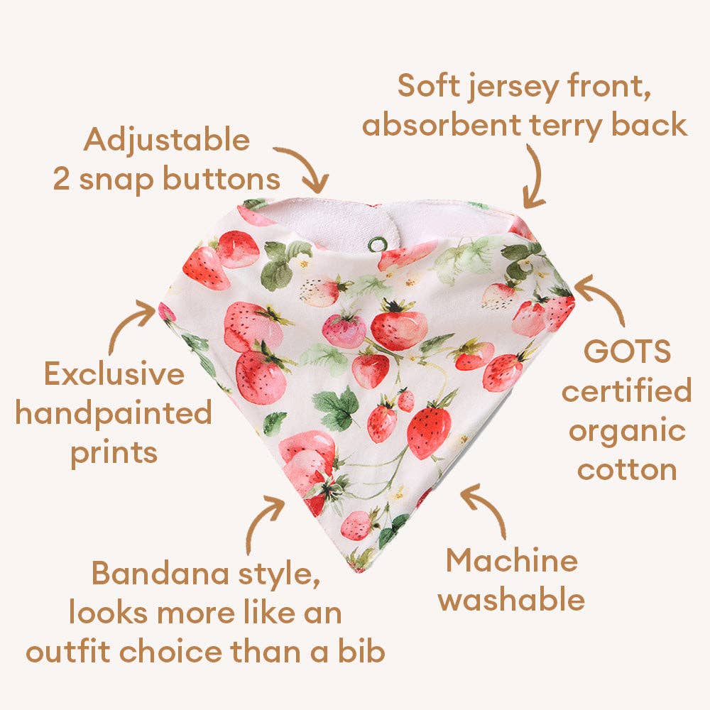 Snuggle Hunny - Strawberry Organic Dribble Bib - Image 4