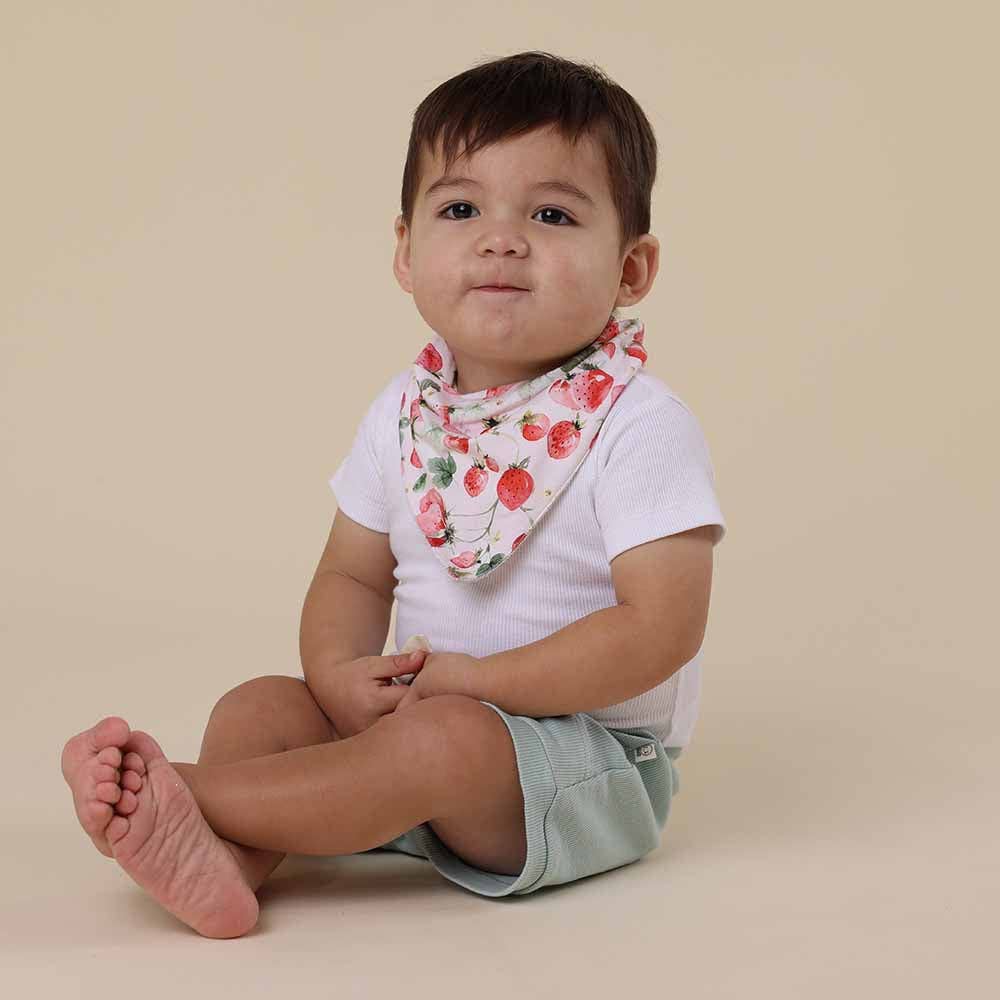 Snuggle Hunny - Strawberry Organic Dribble Bib - Image 5