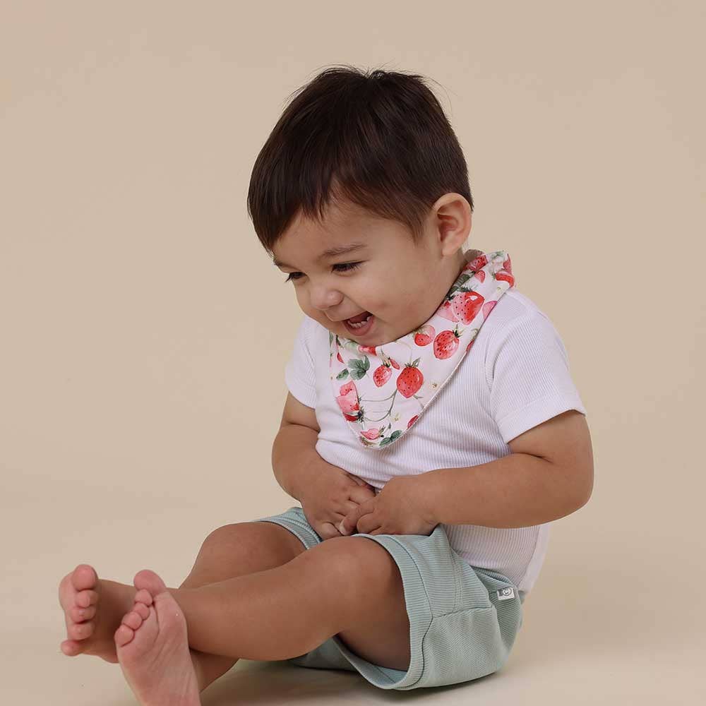 Snuggle Hunny - Strawberry Organic Dribble Bib - Image 6