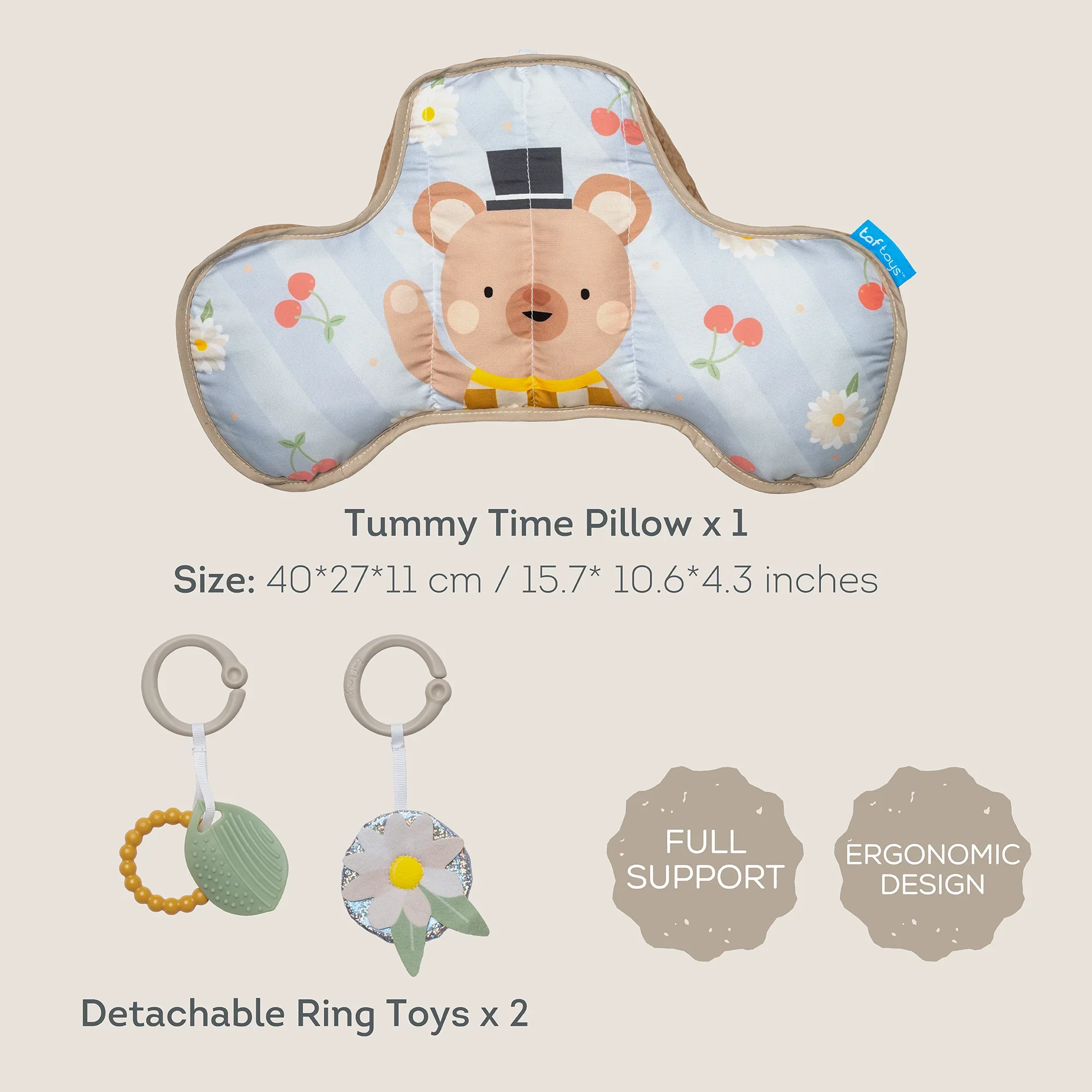 Taf Toys Tummy Time Pillow - Bear 0M+ - Image 4
